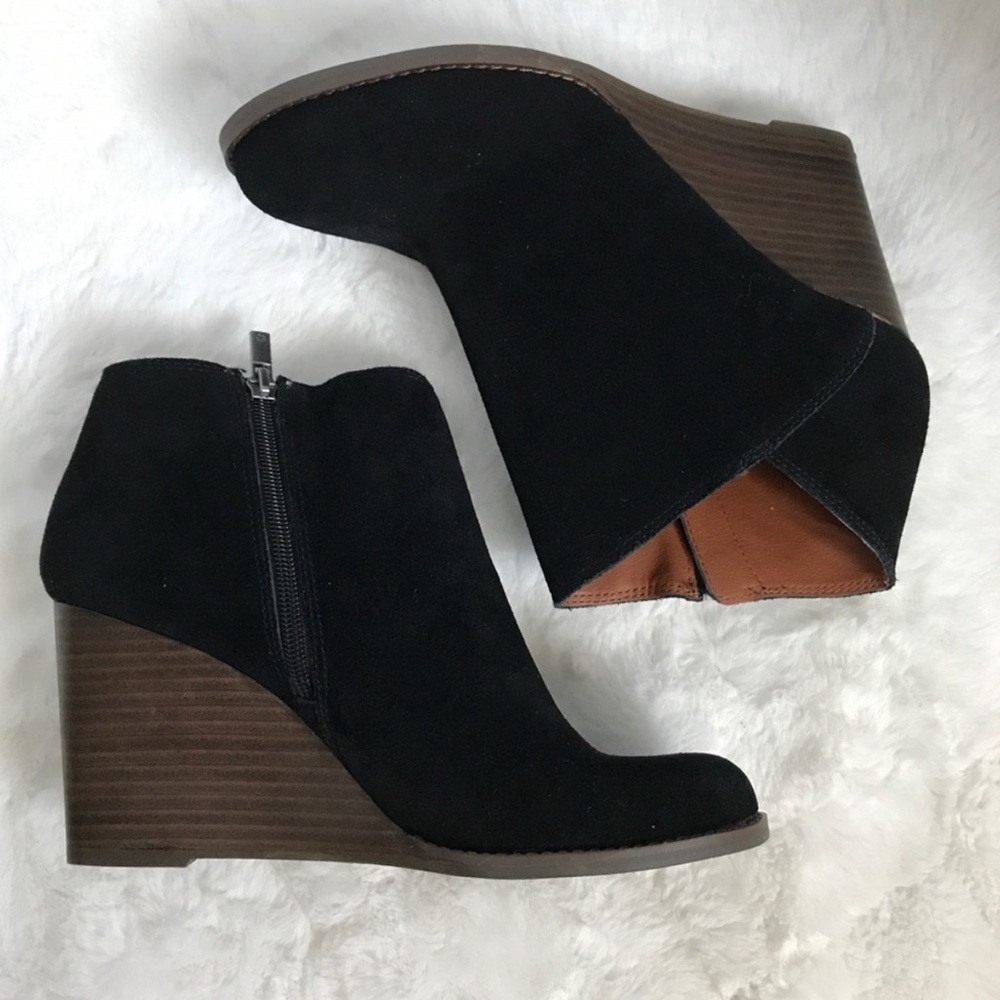 Women's Black Wedge Ankle Boots